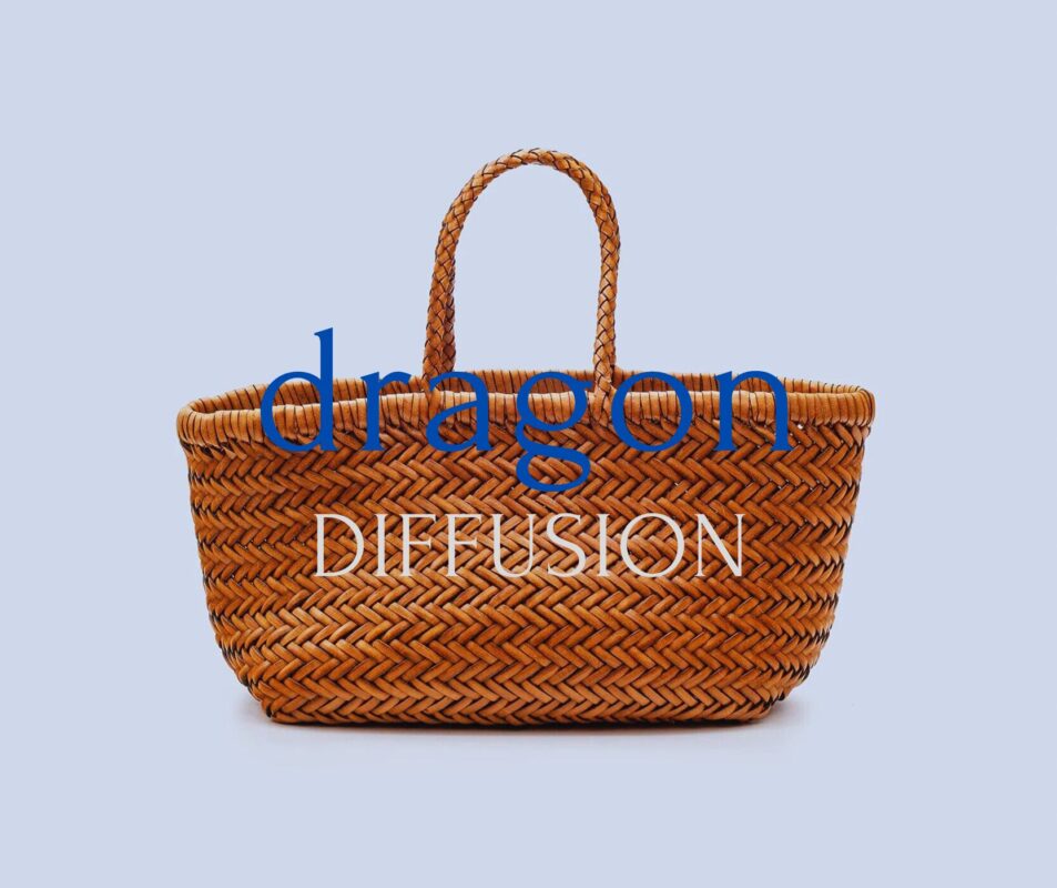 Dragon Diffusion かごバッグ トート 編み込み 牛革 ブラウン Dragon